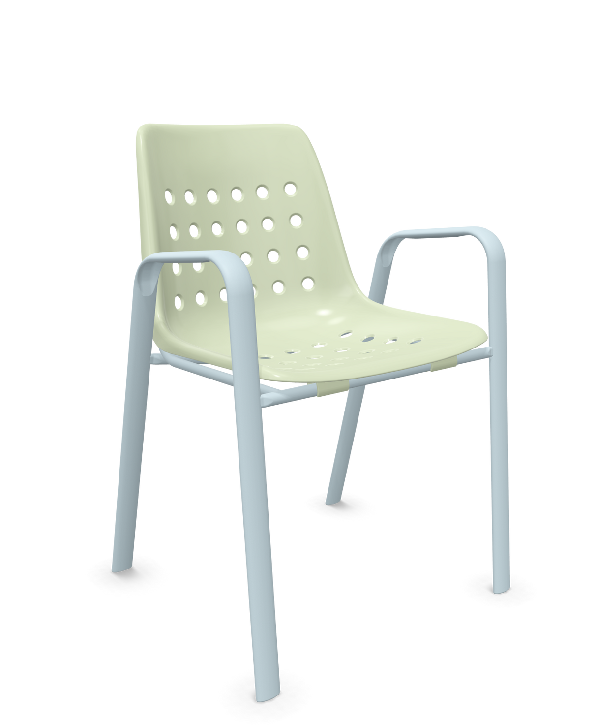 Schaffner Bermuda Fauteuil repas avec accoudoirs tubes ovales