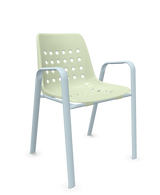Schaffner Bermuda Fauteuil repas avec accoudoirs tubes ovales