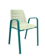 Schaffner Bermuda Fauteuil repas avec accoudoirs tubes ovales