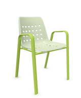 Schaffner Bermuda Fauteuil repas avec accoudoirs tubes ovales