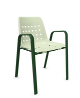 Schaffner Bermuda Fauteuil repas avec accoudoirs tubes ovales