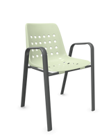 Schaffner Bermuda Fauteuil repas avec accoudoirs tubes ovales