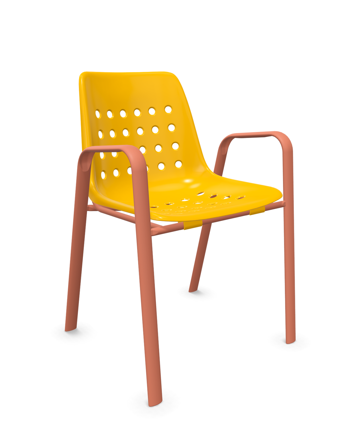 Schaffner Bermuda Fauteuil repas avec accoudoirs tubes ovales