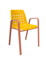 Schaffner Bermuda Fauteuil repas avec accoudoirs tubes ovales