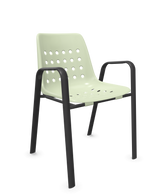 Schaffner Bermuda Fauteuil repas avec accoudoirs tubes ovales