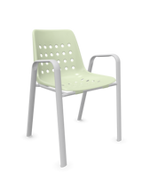 Schaffner Bermuda Fauteuil repas avec accoudoirs tubes ovales
