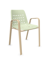 Schaffner Bermuda Fauteuil repas avec accoudoirs tubes ovales