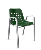 Schaffner Bermuda Fauteuil repas avec accoudoirs tubes ovales