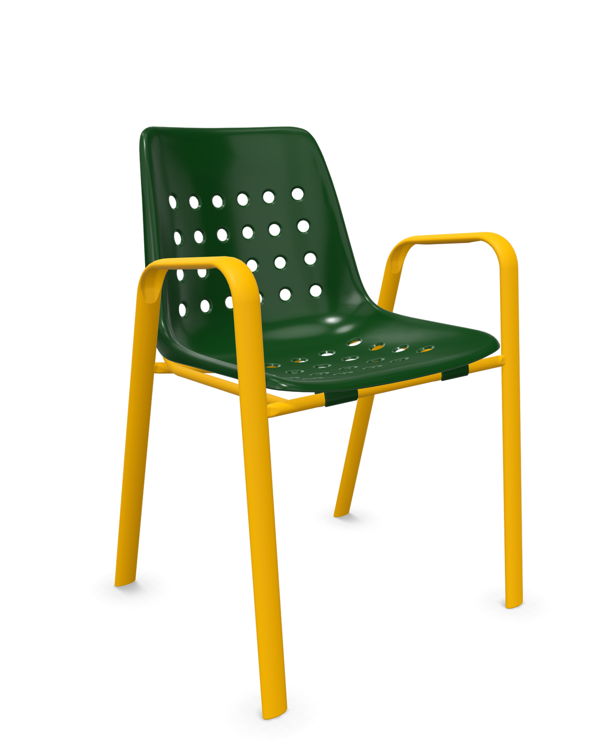 Schaffner Bermuda Fauteuil repas avec accoudoirs tubes ovales