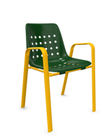 Schaffner Bermuda Fauteuil repas avec accoudoirs tubes ovales