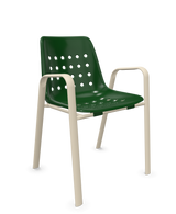 Schaffner Bermuda Fauteuil repas avec accoudoirs tubes ovales