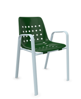 Schaffner Bermuda Fauteuil repas avec accoudoirs tubes ovales