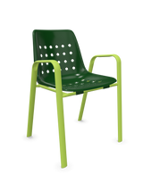 Schaffner Bermuda Fauteuil repas avec accoudoirs tubes ovales