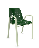 Schaffner Bermuda Fauteuil repas avec accoudoirs tubes ovales