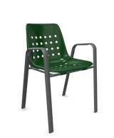 Schaffner Bermuda Fauteuil repas avec accoudoirs tubes ovales