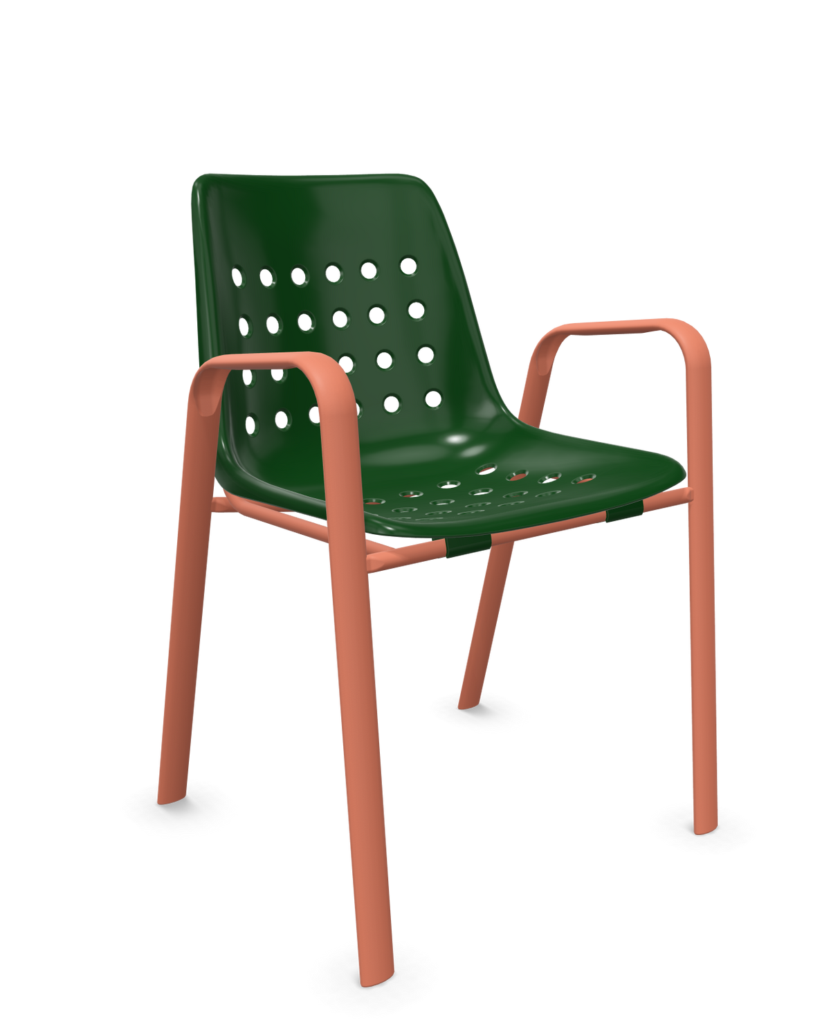 Schaffner Bermuda Fauteuil repas avec accoudoirs tubes ovales