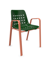 Schaffner Bermuda Fauteuil repas avec accoudoirs tubes ovales