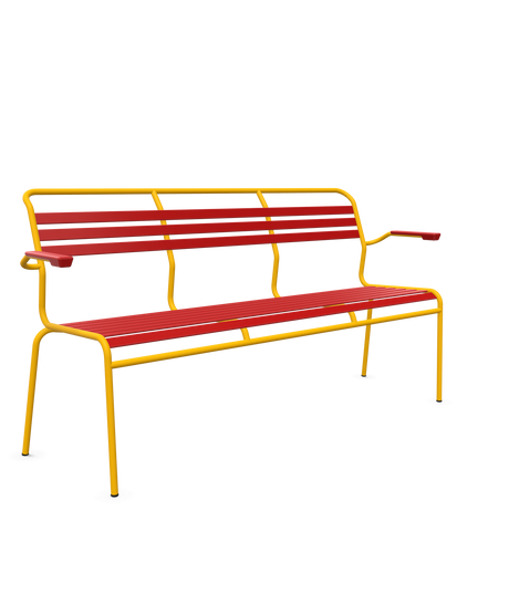 Schaffner Säntis Banc à lattes 3 places avec accoudoirs