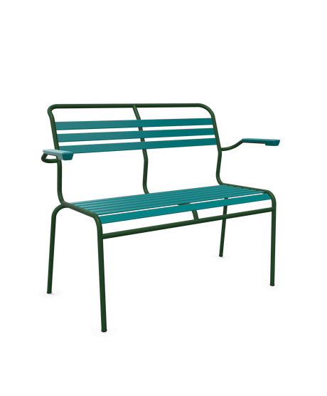 Schaffner Säntis Banc à lattes 2 places avec accoudoirs
