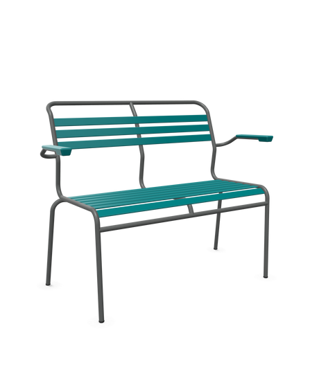 Schaffner Säntis Banc à lattes 2 places avec accoudoirs