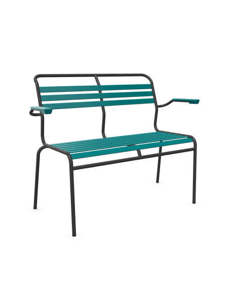 Schaffner Säntis Banc à lattes 2 places avec accoudoirs