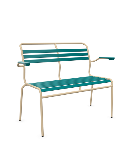 Schaffner Säntis Banc à lattes 2 places avec accoudoirs