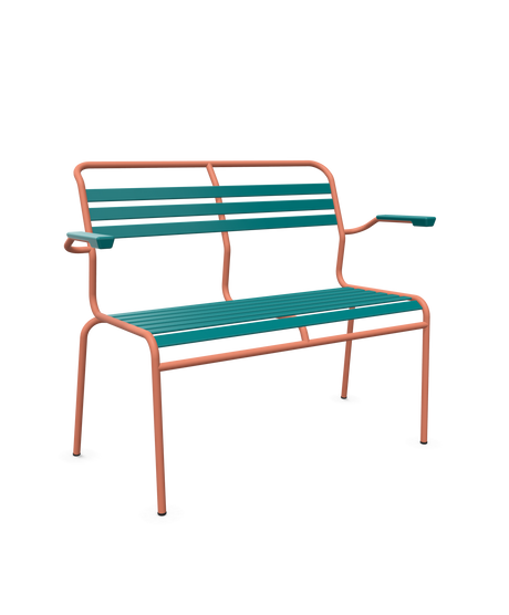 Schaffner Säntis Banc à lattes 2 places avec accoudoirs