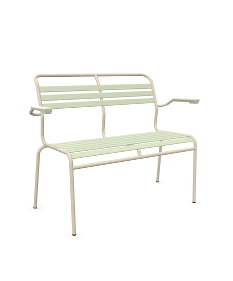 Schaffner Säntis Banc à lattes 2 places avec accoudoirs