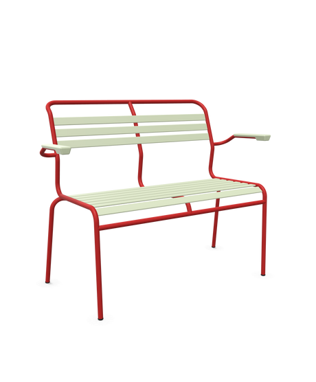 Schaffner Säntis Banc à lattes 2 places avec accoudoirs
