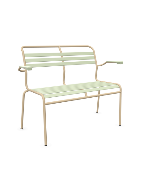 Schaffner Säntis Banc à lattes 2 places avec accoudoirs