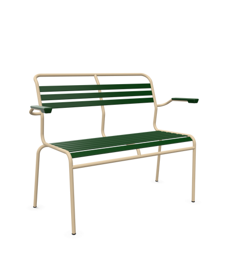 Schaffner Säntis Banc à lattes 2 places avec accoudoirs