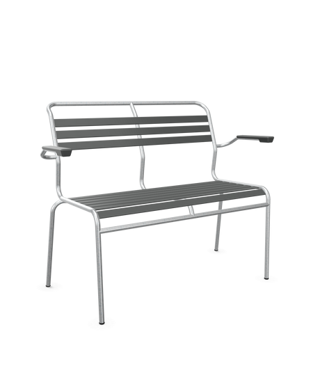 Schaffner Säntis Banc à lattes 2 places avec accoudoirs
