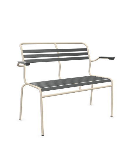 Schaffner Säntis Banc à lattes 2 places avec accoudoirs