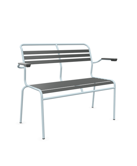 Schaffner Säntis Banc à lattes 2 places avec accoudoirs