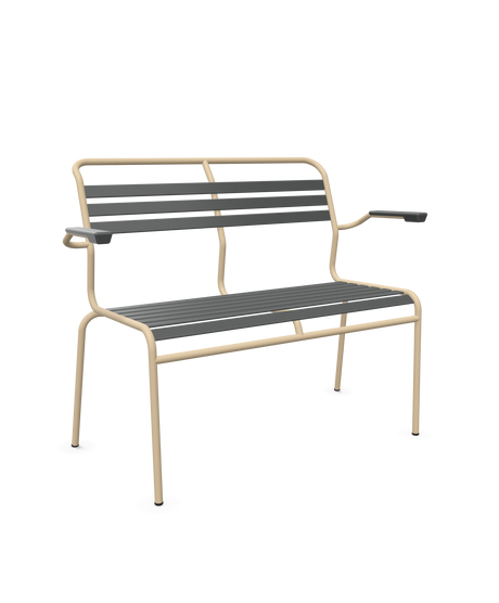 Schaffner Säntis Banc à lattes 2 places avec accoudoirs