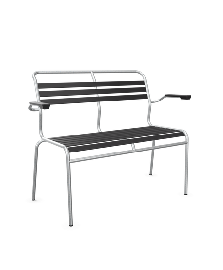Schaffner Säntis Banc à lattes 2 places avec accoudoirs