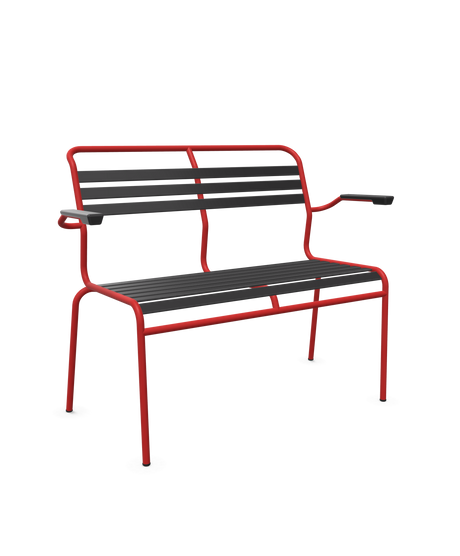 Schaffner Säntis Banc à lattes 2 places avec accoudoirs