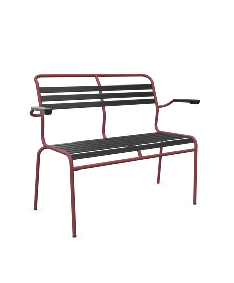 Schaffner Säntis Banc à lattes 2 places avec accoudoirs