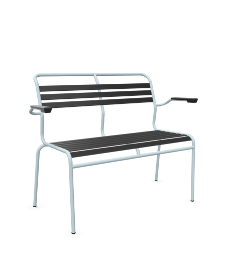 Schaffner Säntis Banc à lattes 2 places avec accoudoirs