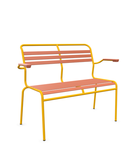 Schaffner Säntis Banc à lattes 2 places avec accoudoirs