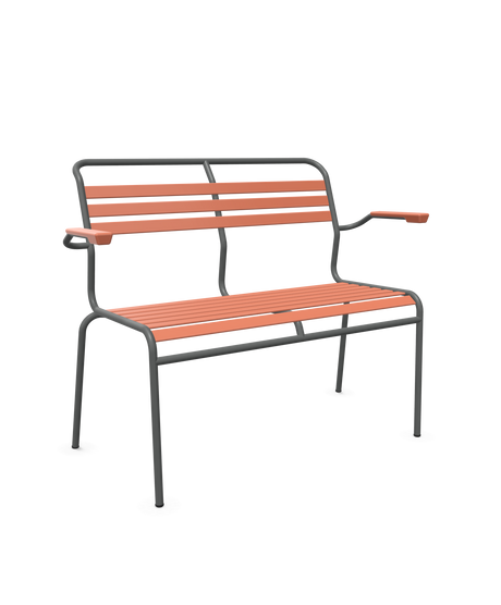 Schaffner Säntis Banc à lattes 2 places avec accoudoirs