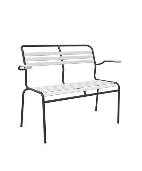 Schaffner Säntis Banc à lattes 2 places avec accoudoirs