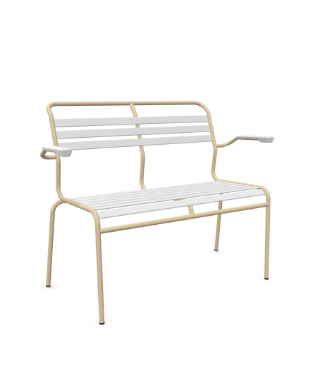 Schaffner Säntis Banc à lattes 2 places avec accoudoirs