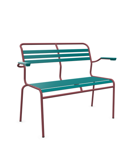 Schaffner Säntis Banc à lattes 2 places avec accoudoirs