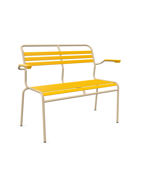 Schaffner Säntis Banc à lattes 2 places avec accoudoirs