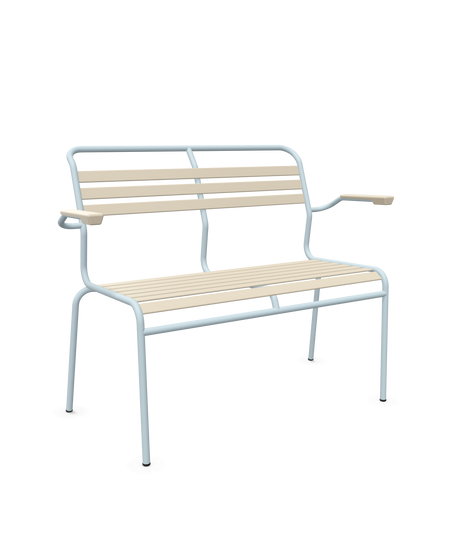 Schaffner Säntis Banc à lattes 2 places avec accoudoirs