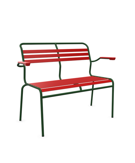 Schaffner Säntis Banc à lattes 2 places avec accoudoirs