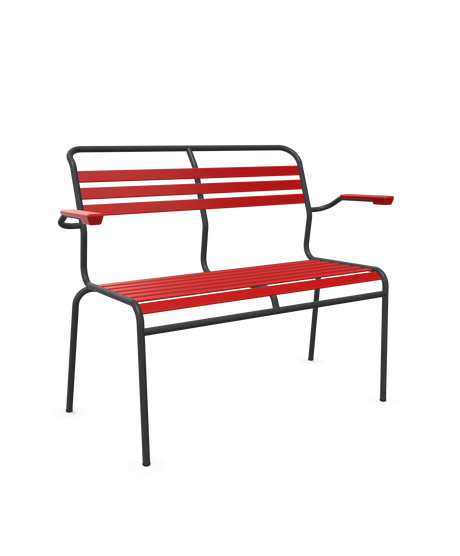 Schaffner Säntis Banc à lattes 2 places avec accoudoirs