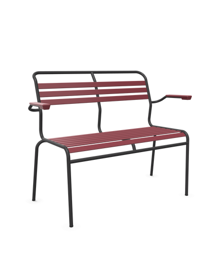 Schaffner Säntis Banc à lattes 2 places avec accoudoirs