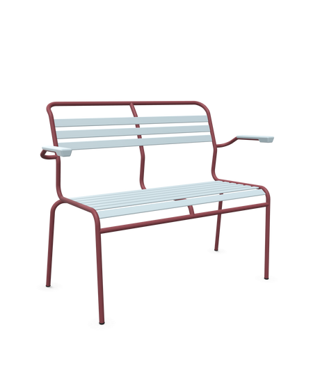 Schaffner Säntis Banc à lattes 2 places avec accoudoirs